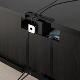 BESTÅ Banc TV avec tiroirs, brun noir/Riksviken/Stubbarp effet étain noir brossé, 120x42x48 cm