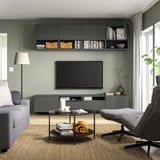 BESTÅ Combinaison meuble TV, gris foncé/Lappviken/Stubbarp gris foncé, 240x42x230 cm