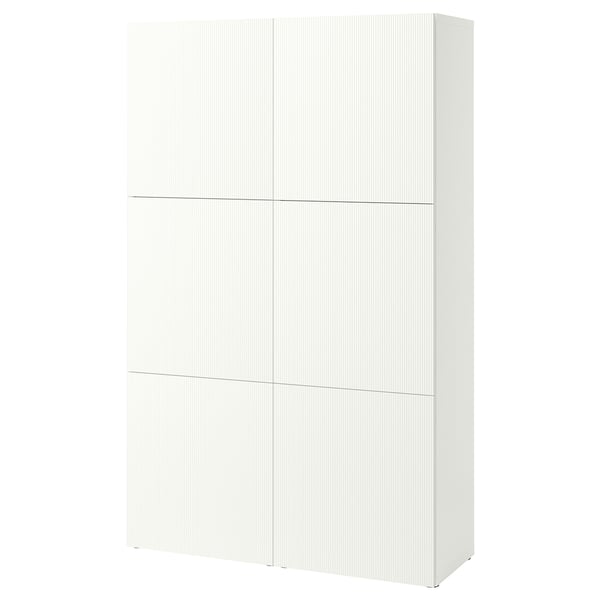BESTÅ Combinaison rangement portes, blanc/Förvaltare blanc, 120x42x193 cm
