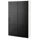 BESTÅ Combinaison rangement portes, blanc/Laxviken noir, 120x42x193 cm
