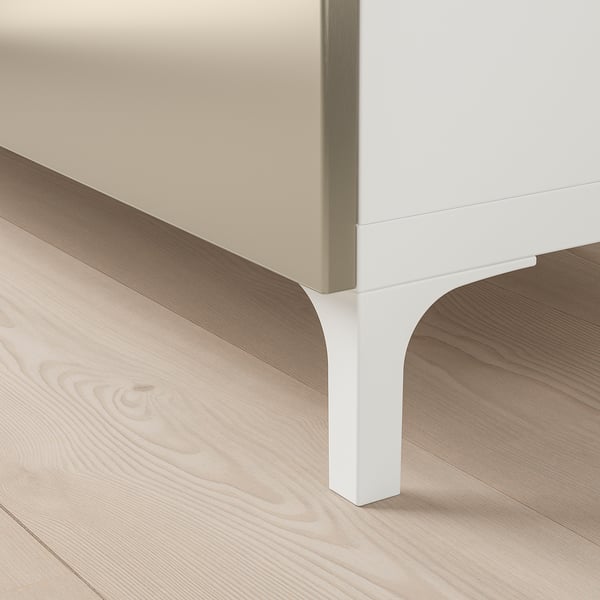 BESTÅ Combinaison rangement portes, blanc/Riksviken/Nannarp effet bronze clair, 120x42x74 cm