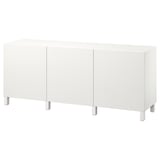 BESTÅ Combinaison rangement portes, blanc/Valviken, 180x42x74 cm