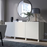 BESTÅ Combinaison rangement portes, blanc/Valviken, 180x42x74 cm