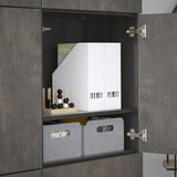 BESTÅ Combinaison rangement portes, brun noir Kallviken/gris foncé imitation ciment, 120x42x193 cm