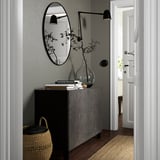 BESTÅ Combinaison rangement portes, brun noir Kallviken/Stubbarp/gris foncé imitation ciment, 120x42x74 cm