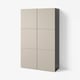 BESTÅ Combinaison rangement portes, brun noir/Lappviken beige-gris clair, 120x42x193 cm