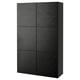 BESTÅ Combinaison rangement portes, brun noir/Laxviken noir, 120x42x193 cm