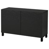 BESTÅ Combinaison rangement portes, brun noir/Laxviken/Stubbarp noir, 120x42x74 cm