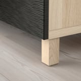 BESTÅ Combinaison rangement portes, effet chêne blanchi/Laxviken/Stubbarp noir, 120x42x74 cm