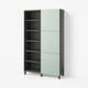 BESTÅ Combinaison rangement portes, gris foncé/Hjortviken gris-vert pâle, 120x42x202 cm