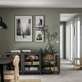 BESTÅ Combinaison rangement portes, gris foncé/Sindvik/Stubbarp gris foncé, 180x42x74 cm