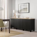 BESTÅ Combinaison rangement tiroirs, brun noir/Lappviken/Stubbarp brun noir, 180x42x76 cm