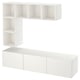 Option: BESTÅ / EKET Combinaison meuble TV, blanc/Valviken, 180x42x185 cm