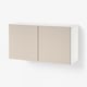 BESTÅ Étagère avec portes, blanc/Lappviken beige-gris clair, 120x42x64 cm