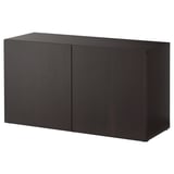 BESTÅ Étagère avec portes, brun noir/Lappviken brun noir, 120x42x64 cm