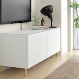 BESTÅ Plateau supérieur banc TV, verre blanc/vert clair, 120x40 cm