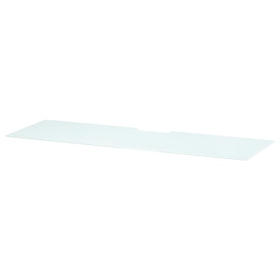 BESTÅ Plateau supérieur banc TV, verre blanc/vert clair, 120x40 cm