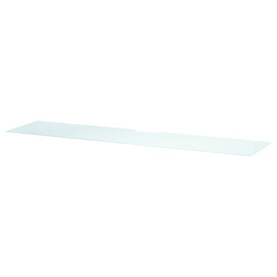 BESTÅ Plateau supérieur banc TV, verre blanc/vert clair, 180x40 cm