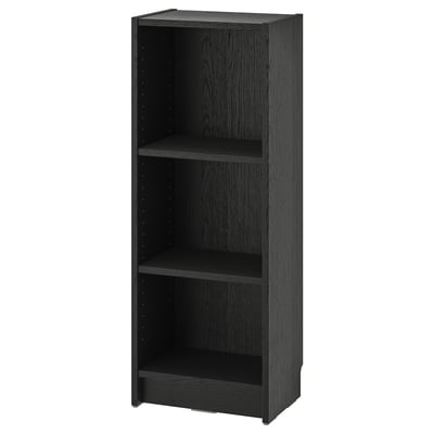 BILLY Bibliothèque, noir motif chêne, 40x28x106 cm