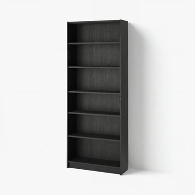 BILLY Bibliothèque, noir motif chêne, 80x28x202 cm