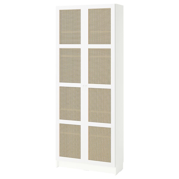 BILLY / HÖGADAL Bibliothèque avec portes, blanc, 80x30x202 cm
