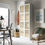 BILLY / HÖGADAL Bibliothèque avec portes, blanc, 80x30x202 cm