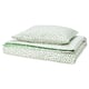 BJÖRKGRÅMAL Housse de couette et 1 taie, vert blanc/à pois, 150x200/50x60 cm