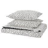 BJÖRKGRÅMAL Housse de couette et 2 taies, noir blanc/à pois, 240x220/50x60 cm