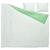 BJÖRKGRÅMAL Housse de couette et 2 taies, vert blanc/à pois, 240x220/50x60 cm