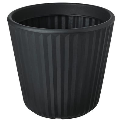 BJÖRNBAMBU Cache-pot, intérieur/extérieur gris foncé, 32 cm