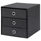 BLÄDDRA Mini-commode 3 tiroirs, gris, 33x38 cm