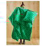 BLÅSKATA Housse de couette et 1 taie, vert/à motifs, 150x200/50x60 cm