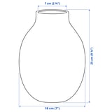 BLODBJÖRK Vase, rayé blanc/jaune, 25 cm