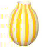 BLODBJÖRK Vase, rayé blanc/jaune, 25 cm