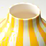 BLODBJÖRK Vase, rayé blanc/jaune, 25 cm