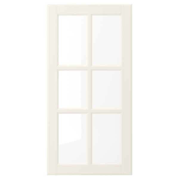 BODBYN Porte vitrée, blanc cassé, 40x80 cm