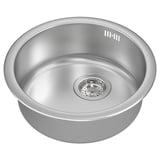 BOHOLMEN Évier intégré, 1 bac, acier inoxydable, 45 cm