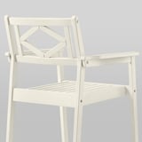 BONDHOLMEN Chaise avec accoudoirs, extérieur, blanc/beige
