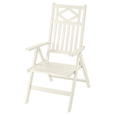 BONDHOLMEN Chaise dossier réglable, extérieur, blanc/beige