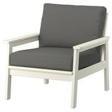 BONDHOLMEN Fauteuil, extérieur, blanc/beige/Frösön/Duvholmen gris foncé