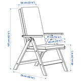 BONDHOLMEN Table+4 chais doss régl, extérieur, blanc/beige/Frösön/Duvholmen beige