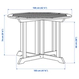 BONDHOLMEN Table+4 chais doss régl, extérieur, blanc/beige/Järpön/Duvholmen anthracite