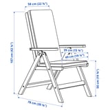 BONDHOLMEN Table+4 chais doss régl, extérieur, blanc/beige/Järpön/Duvholmen anthracite