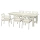 BONDHOLMEN Table+6 chaises accoudoir, ext, blanc/beige/Frösön/Duvholmen beige