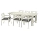 Option: BONDHOLMEN Table+6 chaises accoudoir, ext, blanc/beige/Frösön/Duvholmen gris foncé