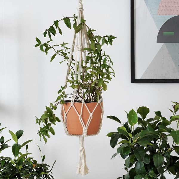 BOTANISK Support pot de fleur, beige fait main - IKEA Suisse