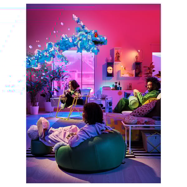 BRÄNNBOLL Élément de présentation mural, bleu vif, 50x25x25 cm