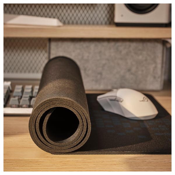 BRÄNNBOLL Tapis de souris gamer, noir/à motifs, 90x40 cm
