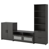 BRIMNES Combinaison meuble TV, noir, 258x41x190 cm