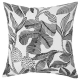 BROKDRACENA Housse de coussin, noir/blanc motif floral, 50x50 cm